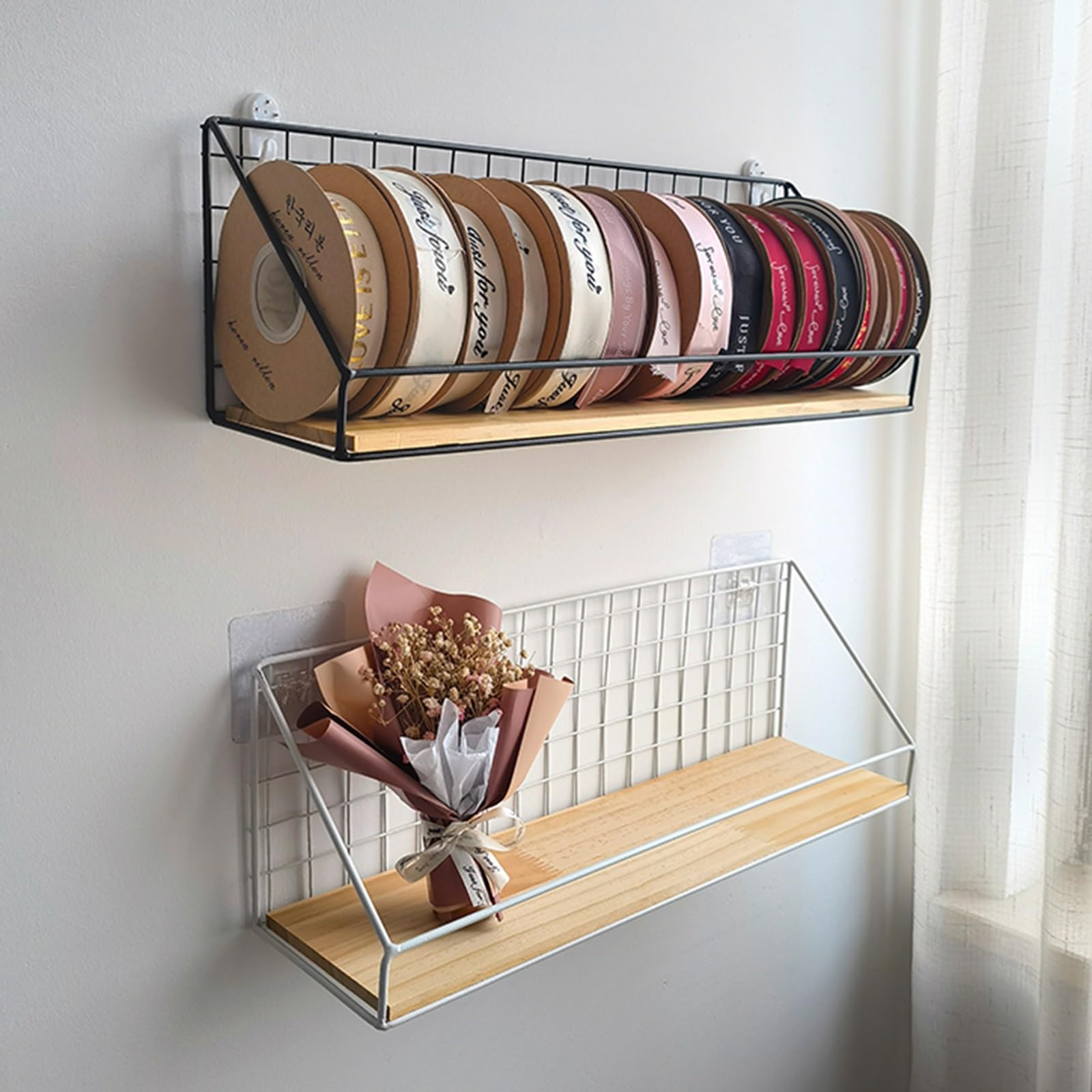 Ścienny uchwyt na szpulę, mini organizer do przechowywania wstążek, wstążek, taśm, sztuki, owijania i szpul drutu, stojak ekspozycyjny