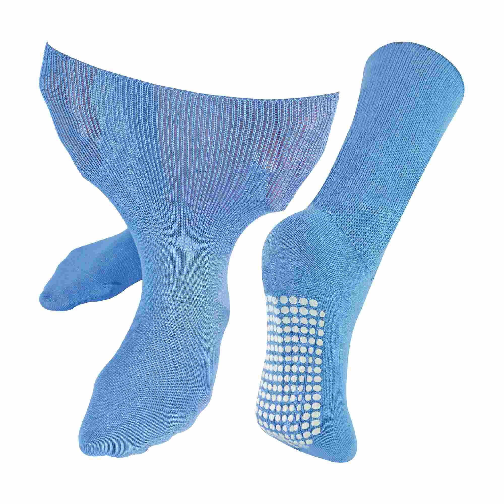 Dr.socks 1 Pack Extra Wide Bamboo Oedema Socks With Grips - Blue