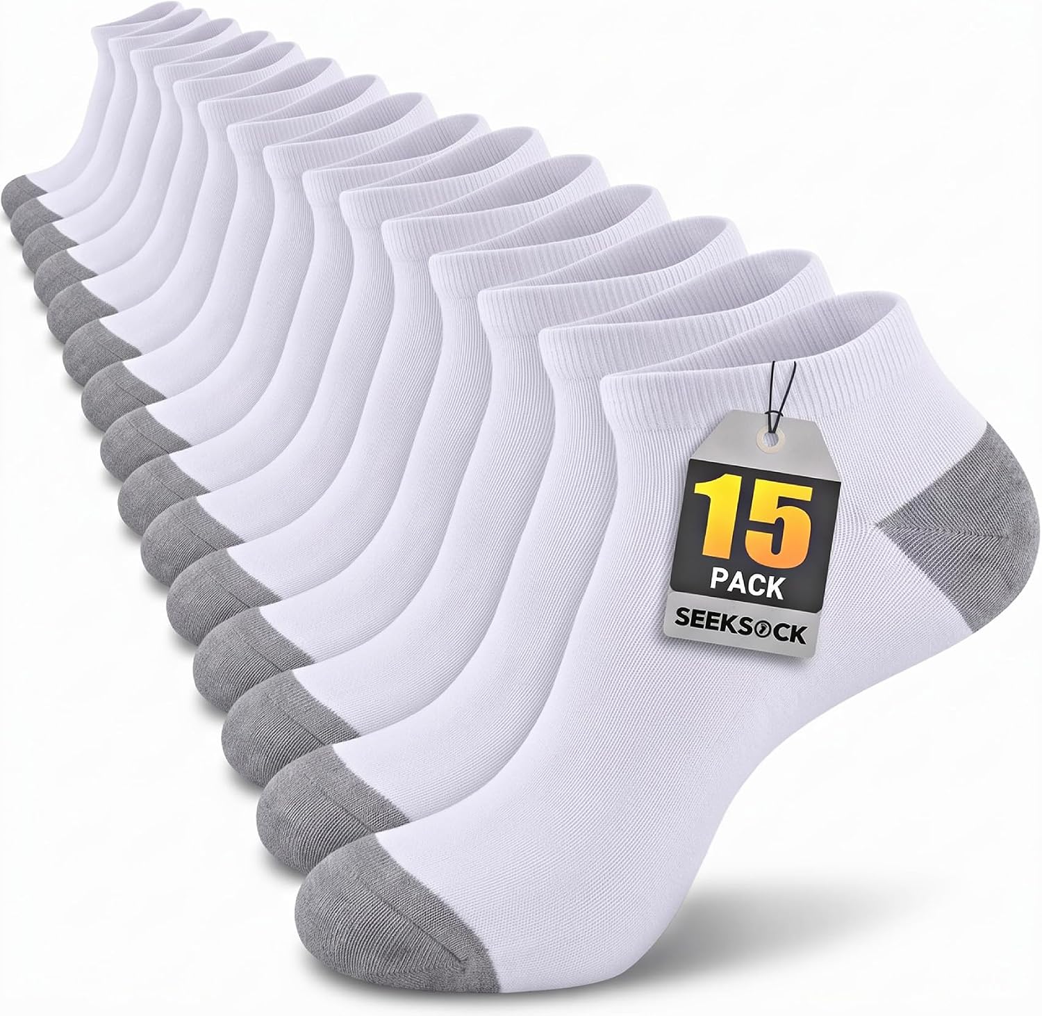 15 Pairs Mens Ankle Socks, Lightweight Thin Low Cut Socks
