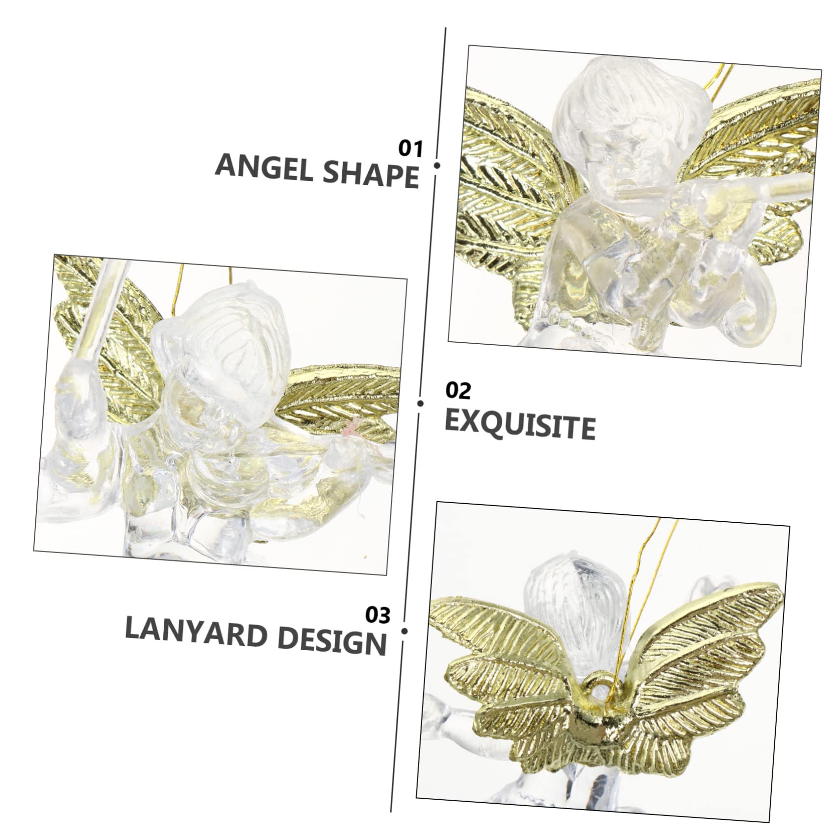 TOPBATHY 120 Piezas Colgante De Alas De Ángel Adorno Colgante del Árbol De Navidad Colgando del Árbol Angeles De Navidad Adornos Navideños Ángeles Claros para Navidad Animales El Plastico