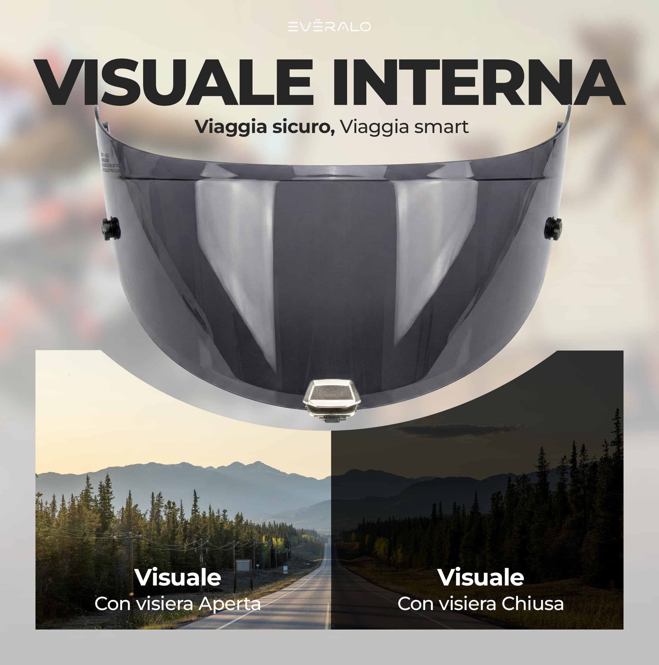 Visiera Compatibile con HJC RPHA 70, RPHA 11 - HJ26 - HJ-26ST (Dark Fume')