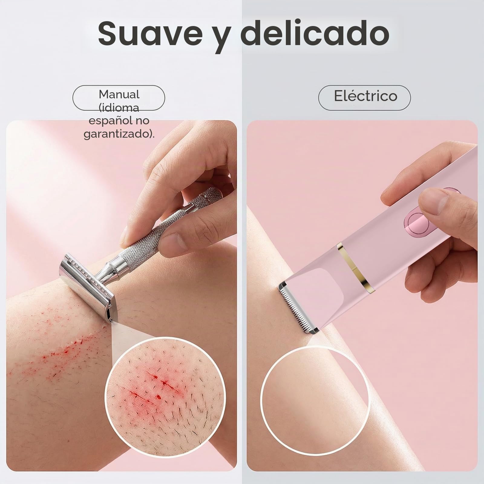 Depiladora Bikini 5 en 1 para mujeres, afeitadora eléctrica corporal inalámbrica impermeable IPX7, 5 cabezales intercambiables para depilación cara, piernas y zona íntima, hoja cerámica, carga USB
