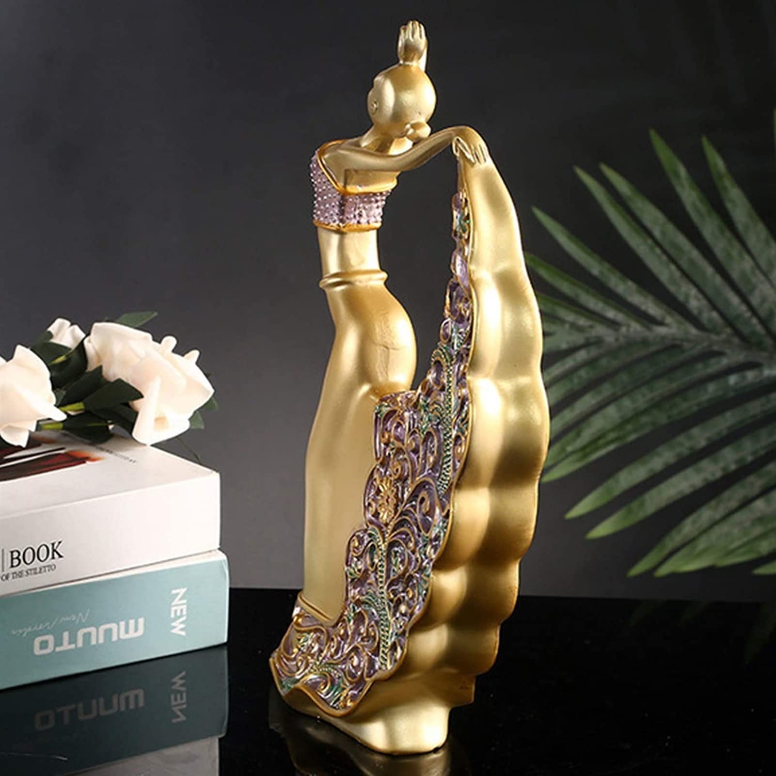 FXJ figurka bogactwa / Feng Shui dekoracyjne posągi do dekoracji baletnicy figurki dziewczyny, tańcząca dziewczyna rzeźby dekoracyjne ozdoby do salonu/sypialni/szafki na wino/biurko/szafki