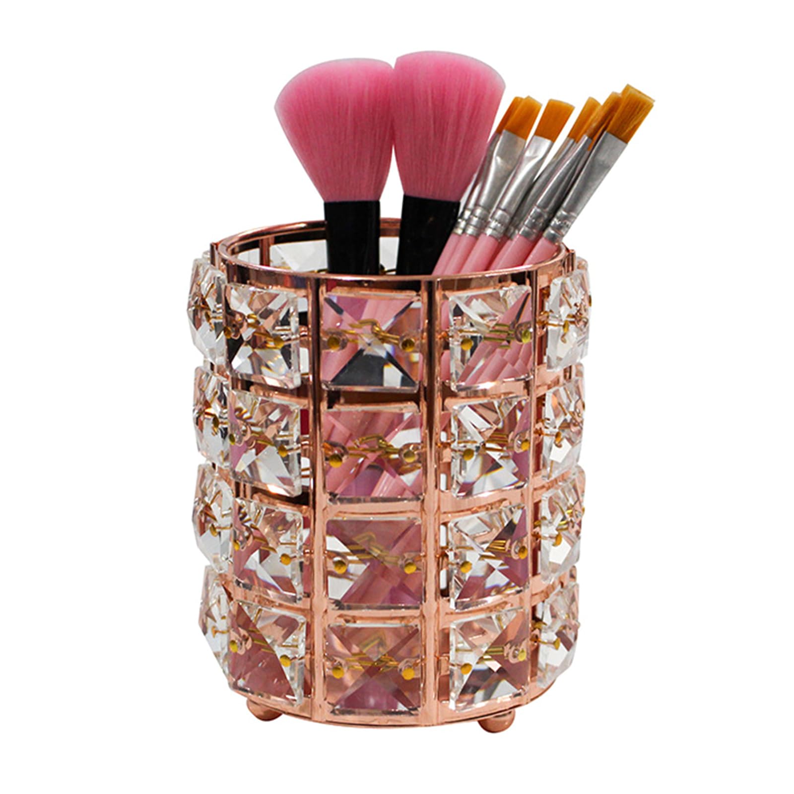 Nucelit Pen Pencil Holder Cosmetic Cup Makeup Brush Organizer Make Up Brush Holder Container Storage Cup for Desktop, Bathroom Metal Pen