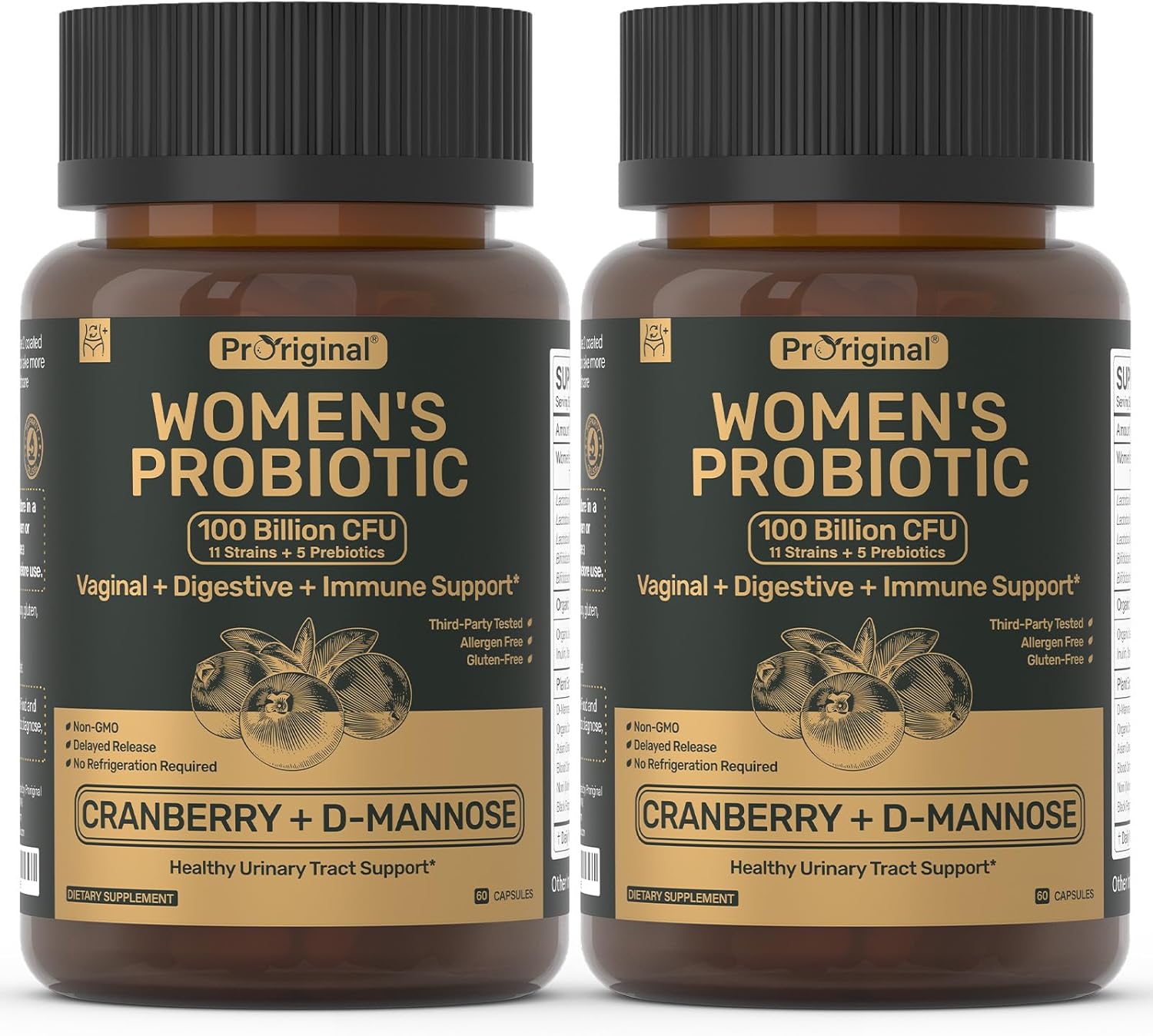 Probiotics for Women – Women’s Probiotic for Digestive, Vaginal, Urinary Health & pH Balance – 100 Billion CFU, 11 Strains with Organic Prebiotics, Cranberry Extract, D-Mannose – Non-GMO, 120 Caps
