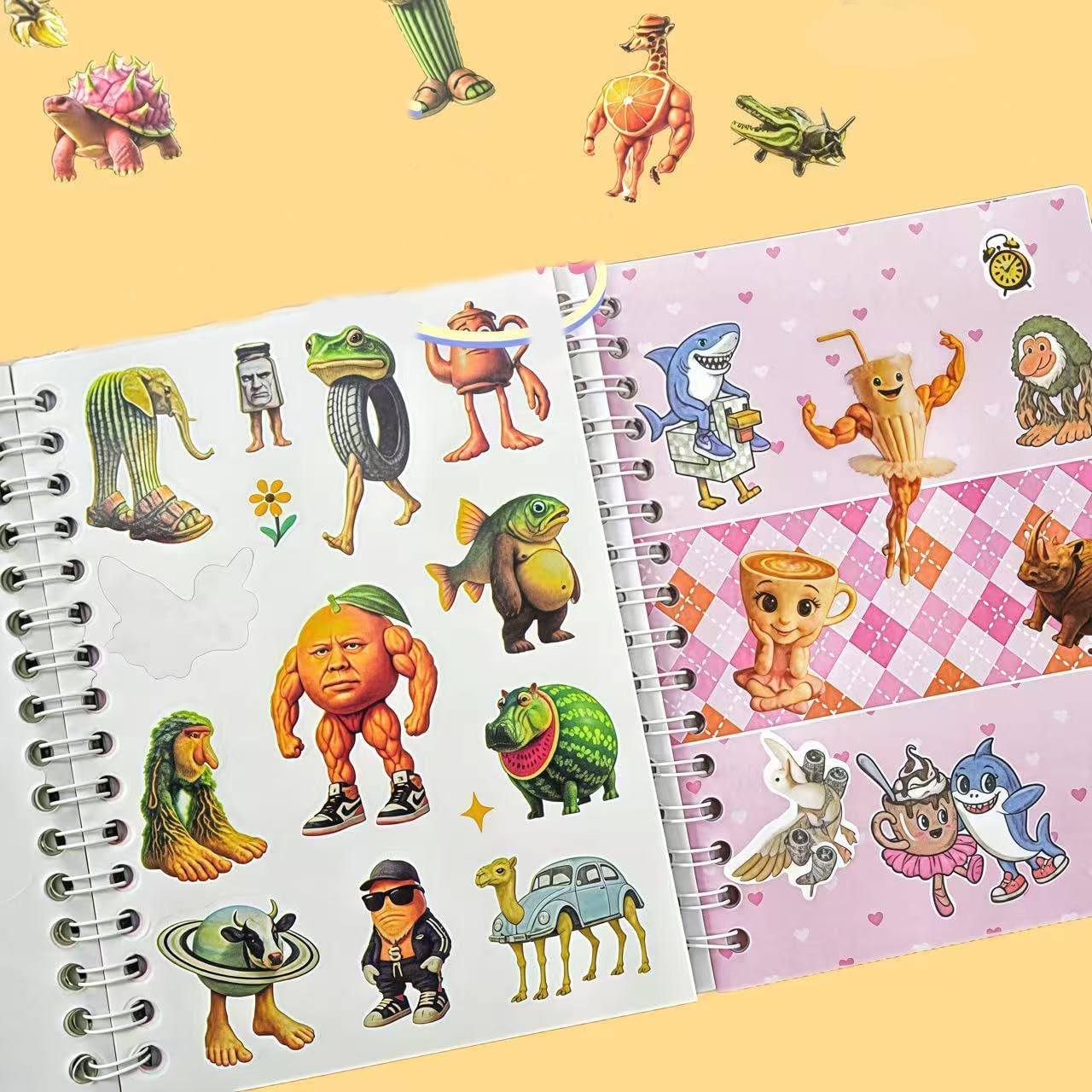 2 Pack Cartoon Italian Brainrot Animals Stickers,DIY for Laptop Water Bottle Notebook DIY Decoration image 5