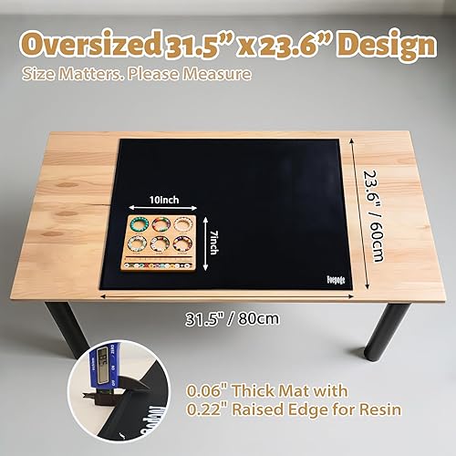 Miniatura 2 de Alfombrilla de silicona para manualidades con labio extra grande de 31.5 x 23.6 pulgadas para cuentas y fabricación de joyas, pulseras de cuentas de