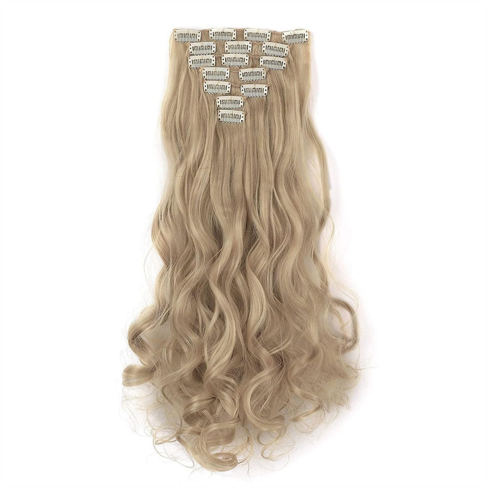 Extension de cheveux à clip ondulé 61cm en synthétique volumineux
