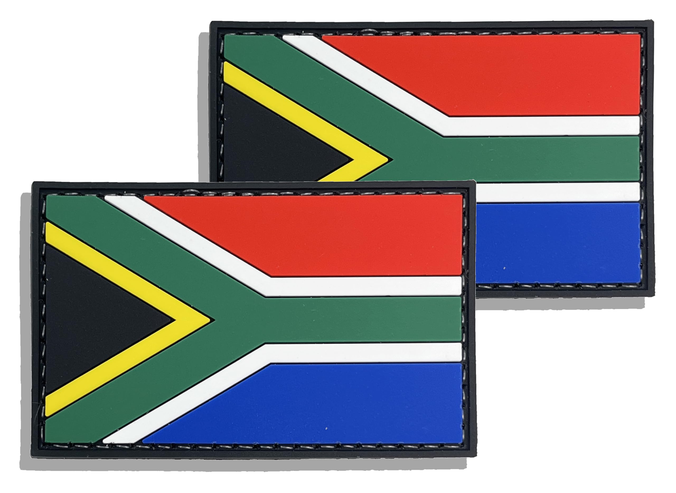 2 Pack PVC South Africa South African Country Flag Patch,PVC Country Flag Hook and Loop Patches for Backpacks Jackets Hat,2x3 Inch.