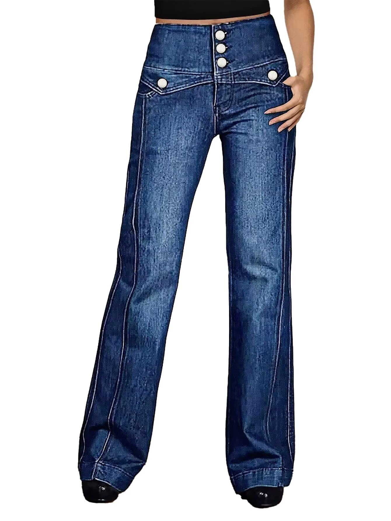 Flamingals Straight Leg Button Fly Jeans