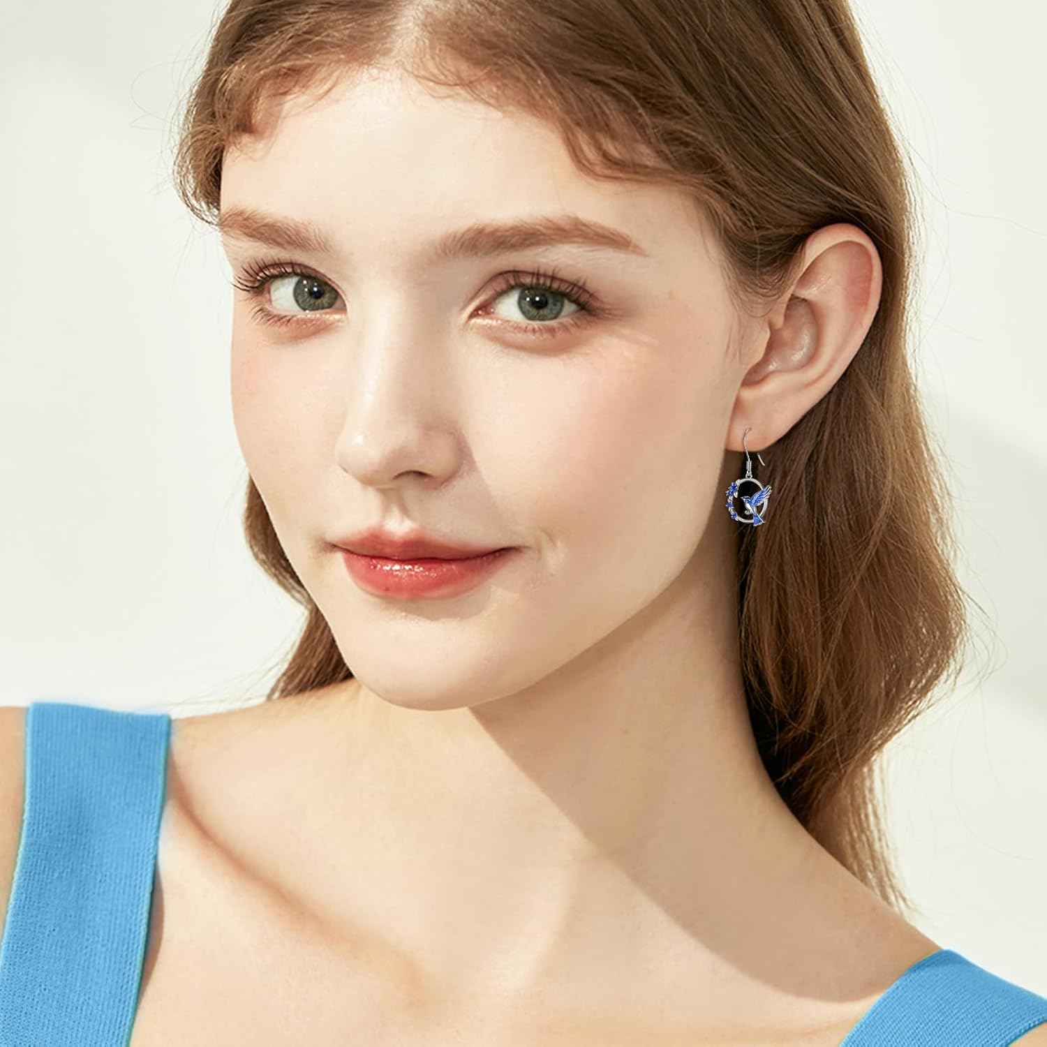 Blue Jay Bird Earrings 925 Sterling Silver Dangle Drop Bird Earrings Gifts Lovers Women Birthday Christmas Jewelry Gift - Image 5