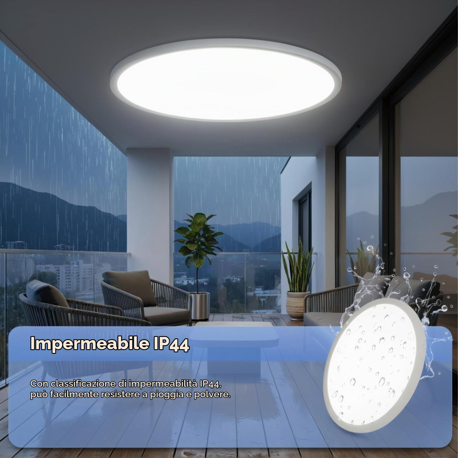 EASY EAGLE Plafoniera LED Soffitto Dimmerabile 3000K-6500K, 60CM 60W Bianco | Rotondo Lampada con Telecomando, Lampadario LED Moderna per Soggiorno, Camera da letto, Cucina, Bagno, Ufficio