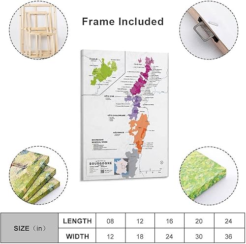 Miniatura 2 de Póster de mapa de regiones vinícolas de Francia, póster de mapa de vino burdeos, pósteres artísticos e imágenes artísticas de pared, impresiones