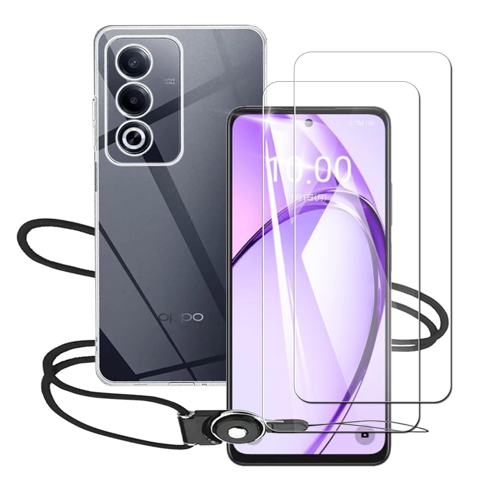 (極美品)OPPO A3 5G 本体 ケース、ガラスフイルム付 Amazon | Nutmeg【2枚 フイルム+1ケース】OPPO A3 5G ガラスフイルム