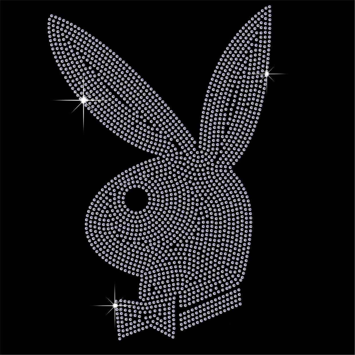 TShirt Showroom Bunny Rabbit Hotfix Rhinestone Diamante Iron on Transfer Motif Applique