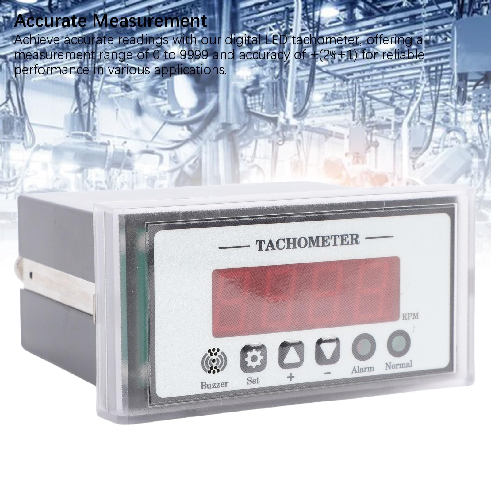 Fafeicy Digitaler LED-Drehzahlmesser, Drehzahlmesser, Parametereinstellungen für Drehmaschinen-Fördermotor, NPN-Sensor, 110–230 V AC