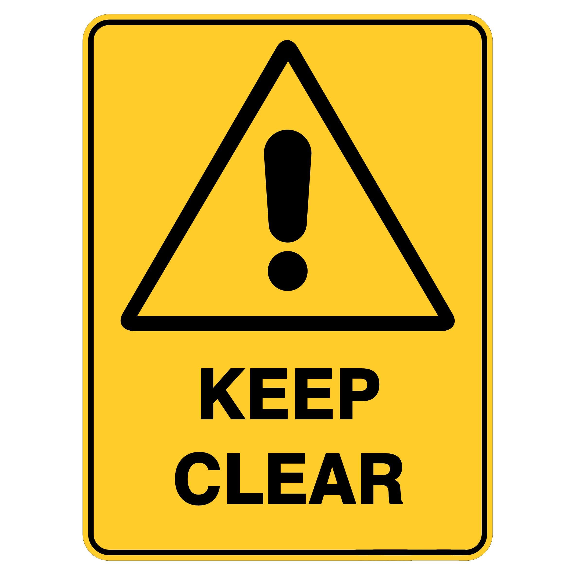 Keep Clear Warning Signs, 12x8 Metal Tin Sign, Keep clear.