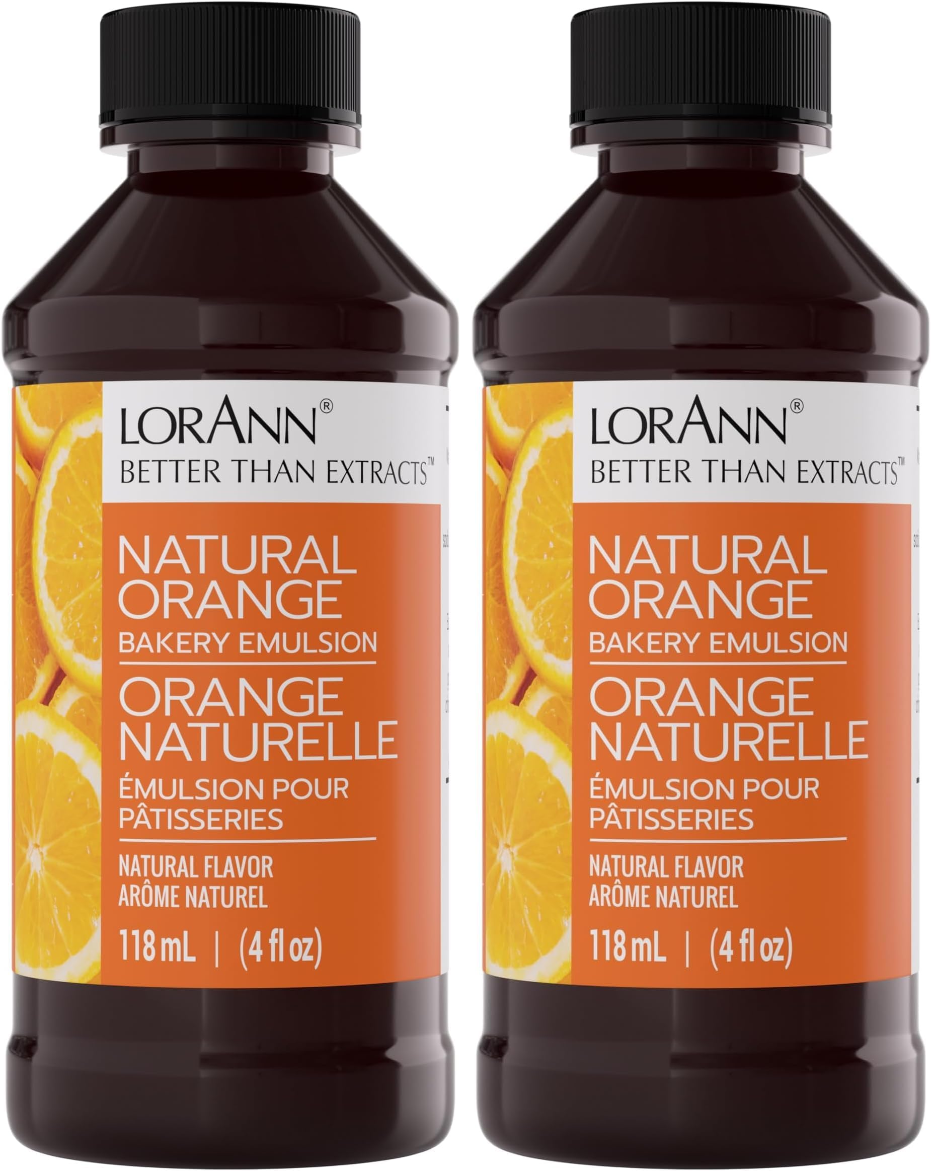 LorAnn Orange Bakery Emulsion, 4 ounce bottle (Pack of 2)