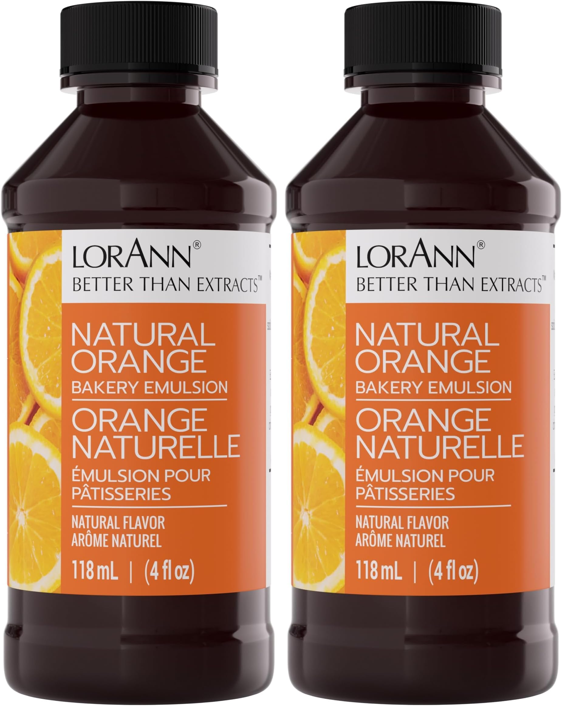 LorAnn Orange Bakery Emulsion, 4 ounce bottle (Pack of 2)