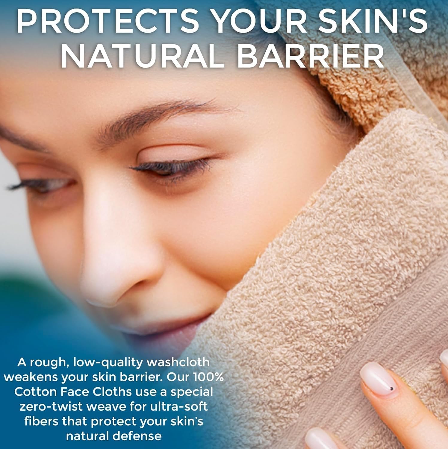 Towelogy® Ultra Soft Face Cloths 100% Cotton Flannel Face Cloth - Image 4