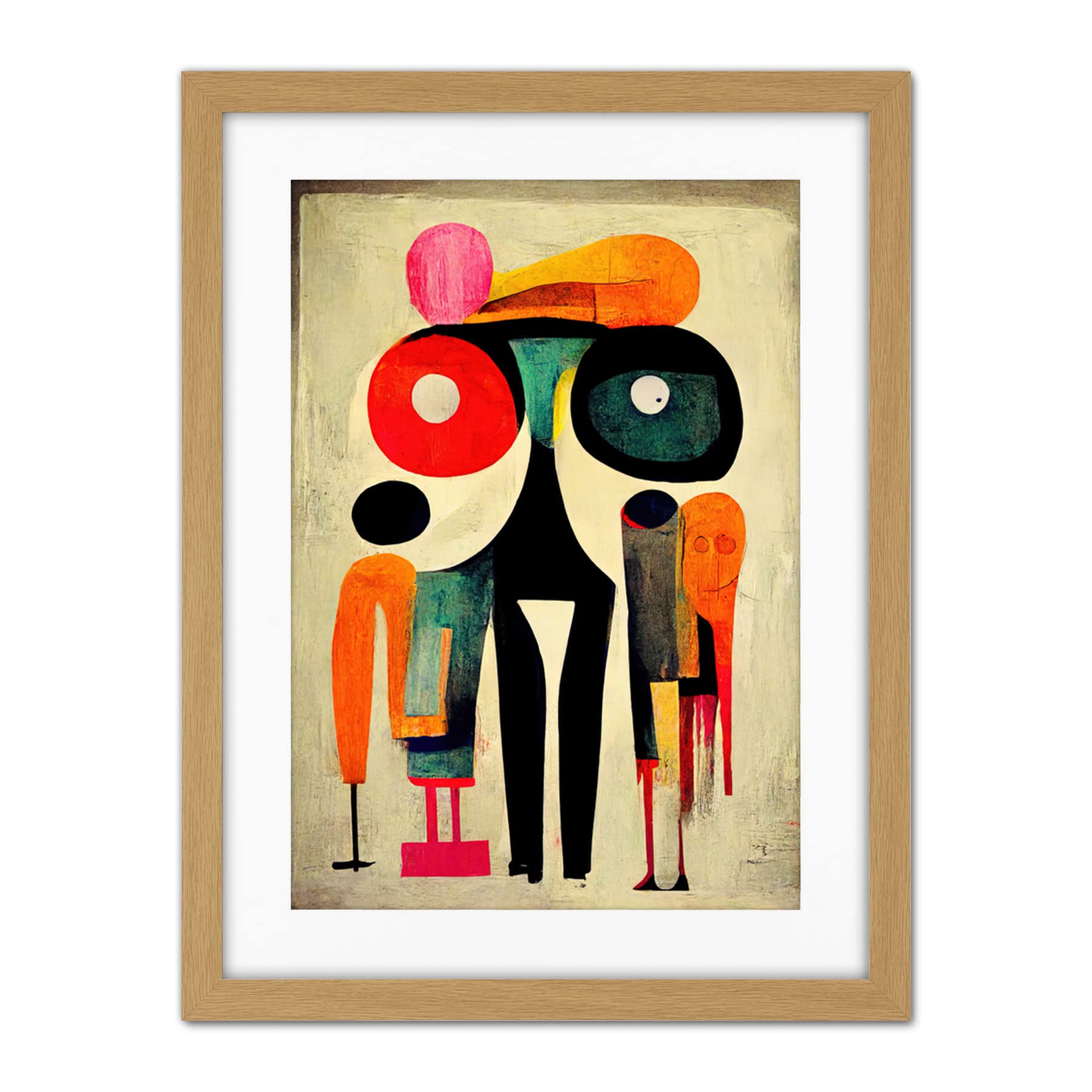 Doppelganger33 LTD Abstract Colourful Pop Art People Artwork Framed Wall Art Print 18X24 Inch