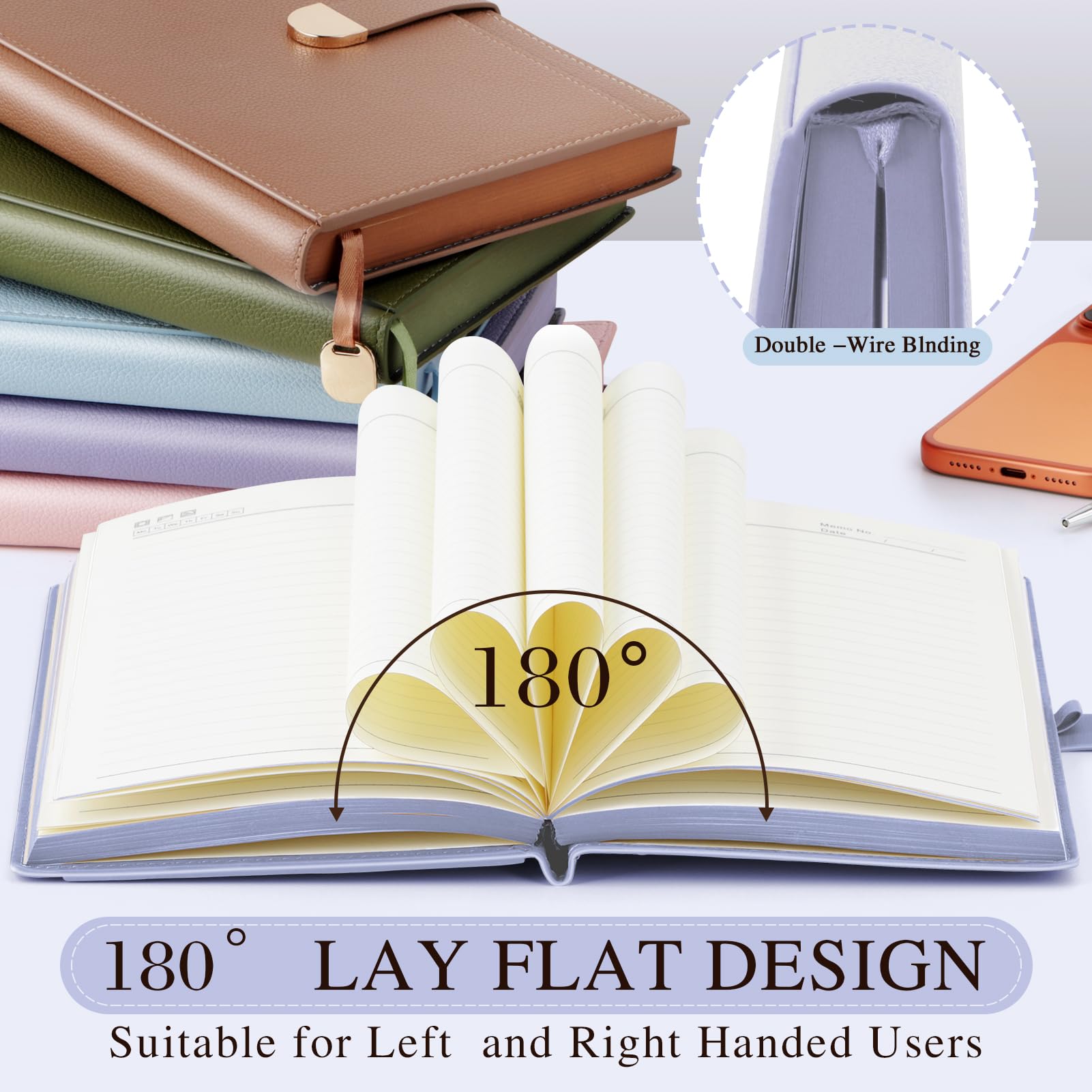 Notatnik w lined Journal dla mężczyzn i kobiet, 300 numerowanych stron z zapięciem na klamrę, 100 GSM A5, twarda okładka, notatnik do nauki biblijnej, osobistych pamiętników, zajęć na uczelni, 100 g