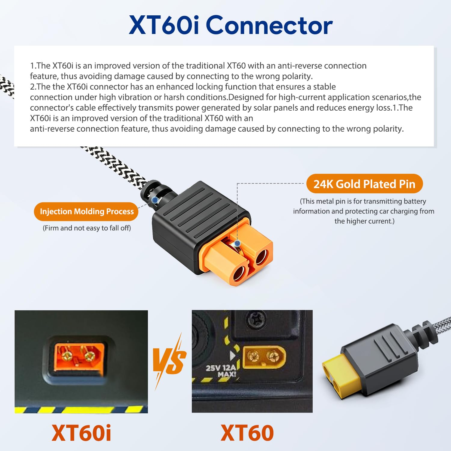 KFD 12V Autoladekabel XT60i XT60 KFZ Ladekabel für ECOFLOW Delta 3 Max Plus tragbare Powerstation Delta 2 Max Anker SOLIX C1000 C2000 Gen 2 FOSSIBOT F1800 BLUETTI Elite 100 V2 Solargenerator zubehör