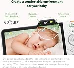 Moniteur vidéo de bébé LeapFrog LF815HD - 1080p WiFi avec accès à distance, affichage haute définition de 5” 720p, lumière nocturne, vision nocturne en couleur, (blanc), modèle de caméra fixe