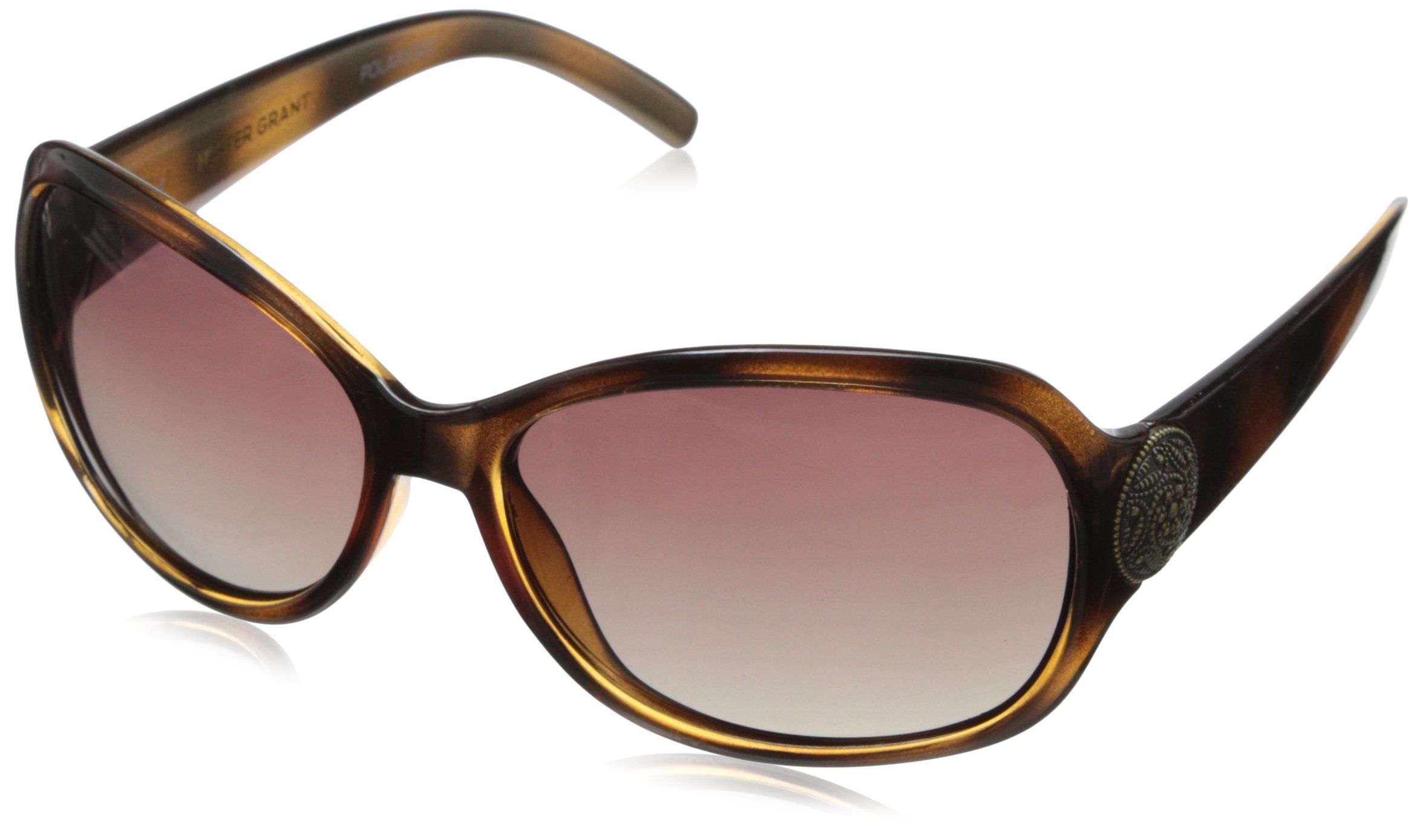 Foster Grant Women's Dialogue Cat-Eye Polarized Reading Sunglasses, Tortoise/Smoke, 63 mm, +2.50