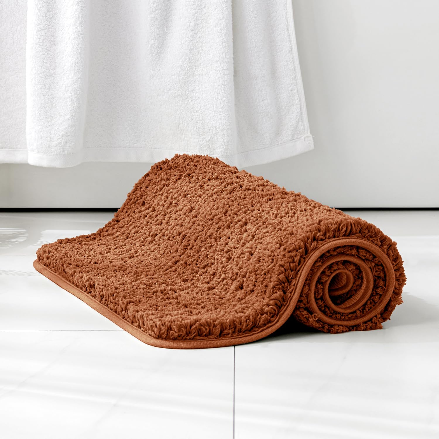 リファイン　サブマット Amazon.com: MIULEE Burnt Orange Extra Thick Non Slip Bathroom Rug