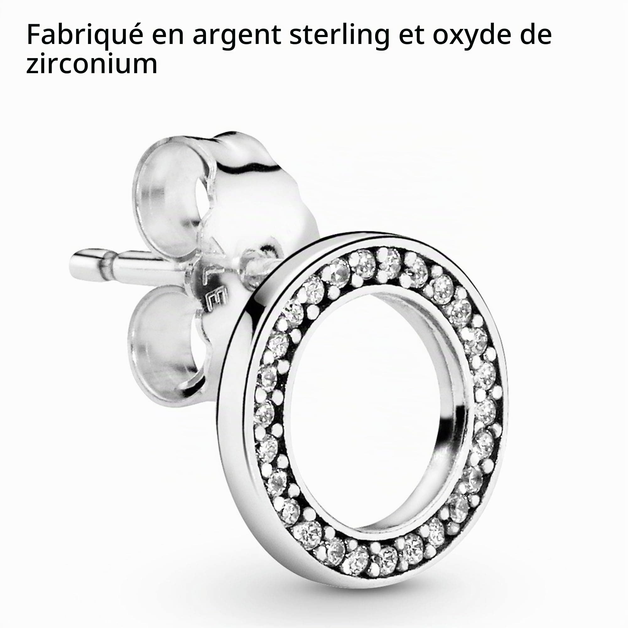 Pandora Signature Clous d’oreilles Cercles scintillants avec zircones cubiques transparentes