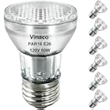 Vinaco PAR16 Halogen Bulb 60 Watt, 6 Pack High Output 480LM Flood, Warm White 2800K, Dimmable with E26 Base, Long Neck for Ceiling Light