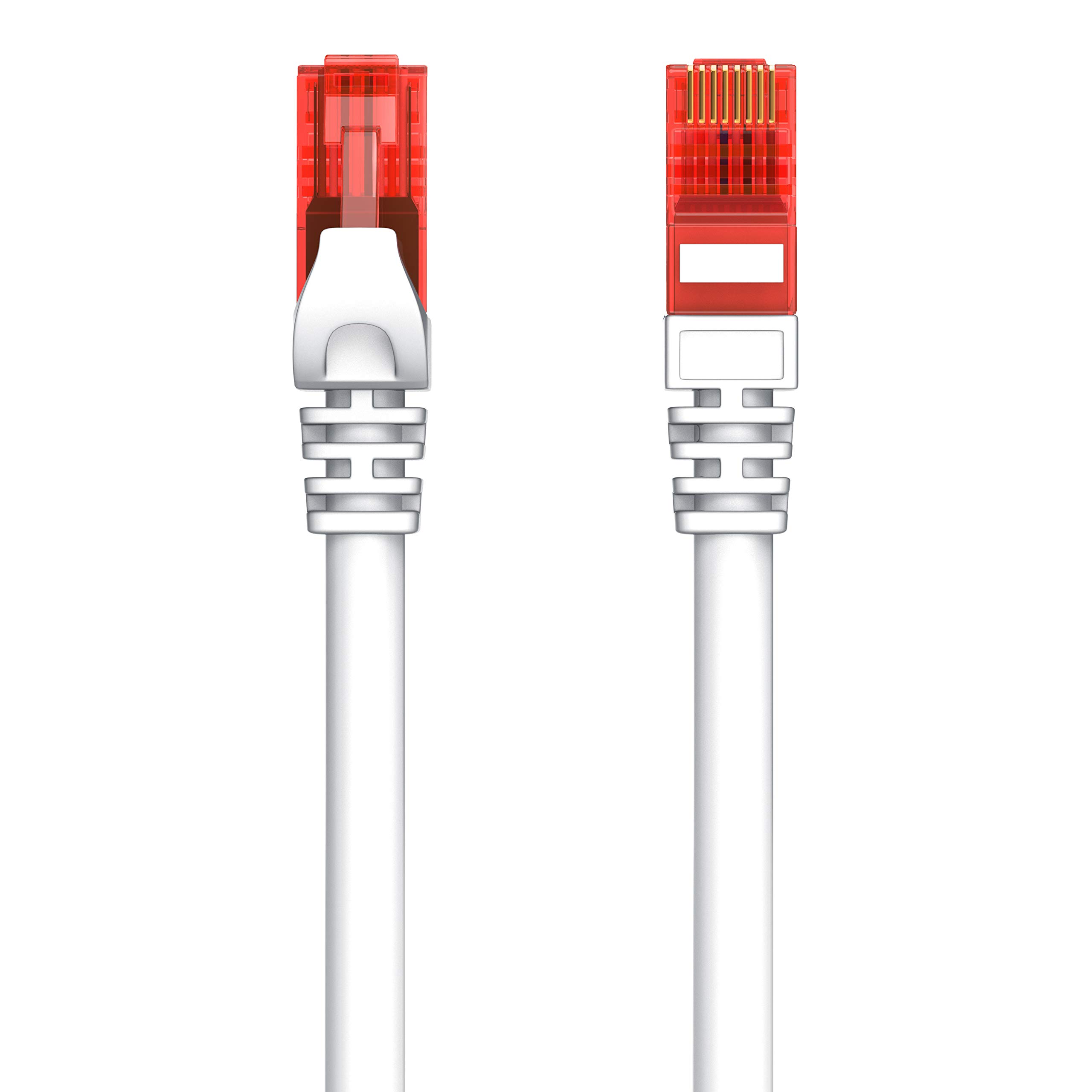 CSL - 10m Cavo di Rete di Alta qualitá - Cat.6 Ethernet Gigabit LAN RJ45-10 100 1000 Mbit s - Cavo Patch - UTP - Compatibile con Cat.5 Cat.5e Cat.7 - Bianco da 10 Meri