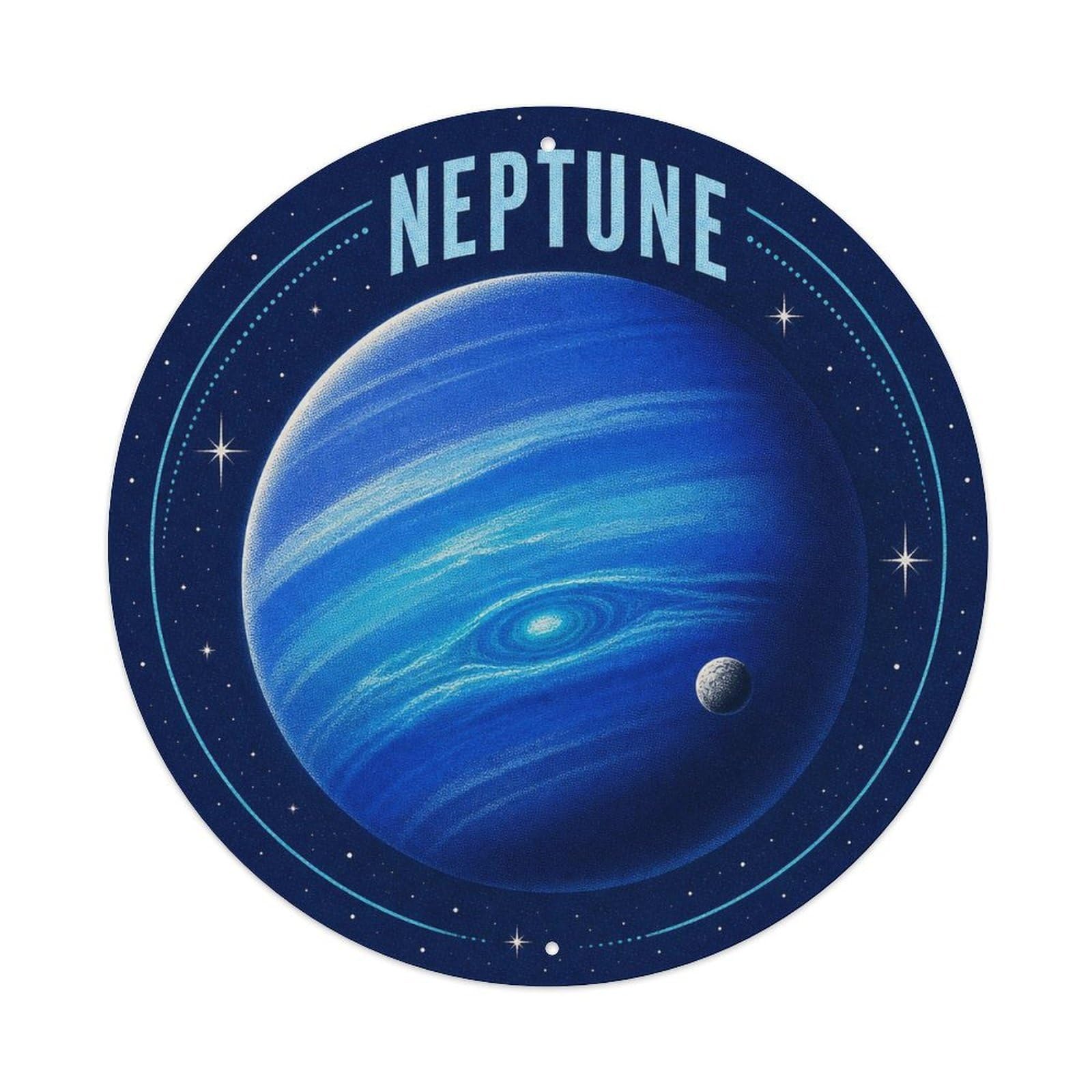 Space Exploration Neptune Blue Planet Celestial Metal Tin Sign
