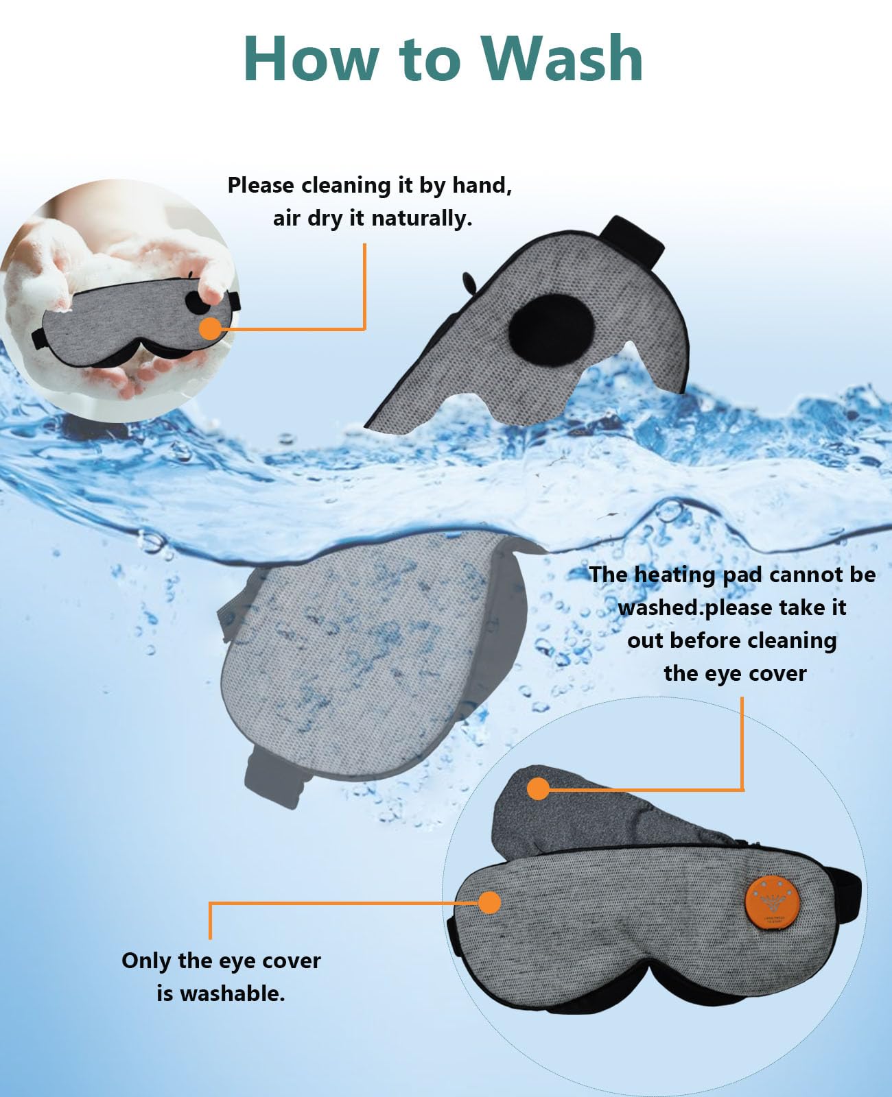 Masque Chauffant pour les Yeux secs, Masque Chauffant yeux Electrique usb Masque Oculaire Chauffant Compresse pour les yeux pour le traitement des Chalazion et de la Blépharite, Lavable