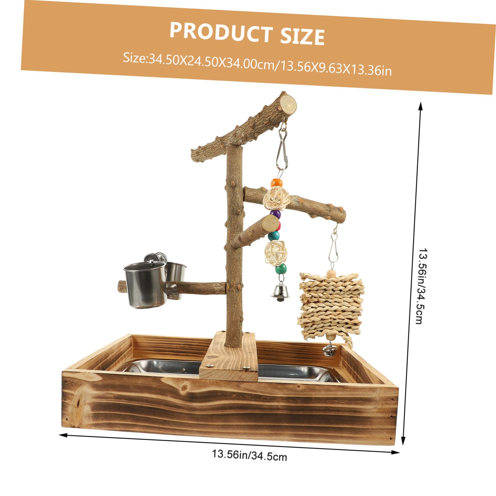 TOYANDONA Soporte de Madera para Periquitos y Juguete para Aves Accesorios de Jaula para Mascotas Estación de y Resistente