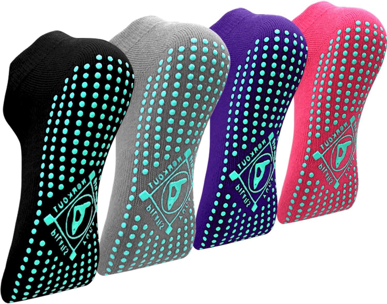 Women Non-Slip Pilates Yoga Socks with full Grip UK 4-10
