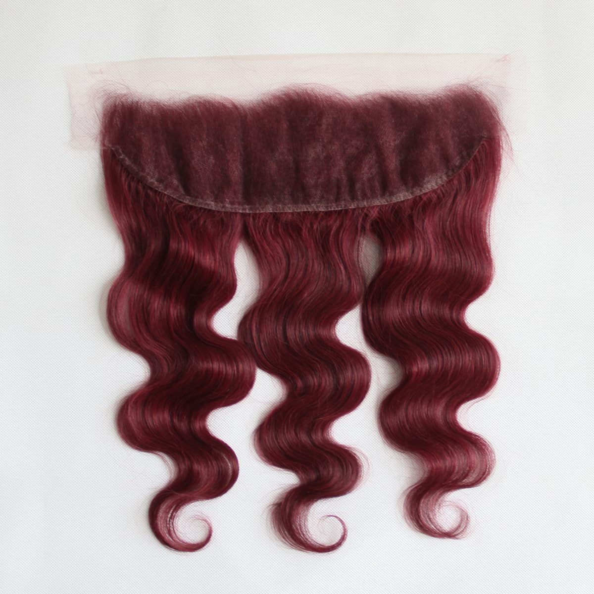 8A Pre Plucked Lace Frontal With 3 Bundles Wine Red #99J Brazilian Virgin Human Hair Body Wave Ear To Ear 13x4 Lace Frontal Closure (16with20 22 24, bundles with frontal)