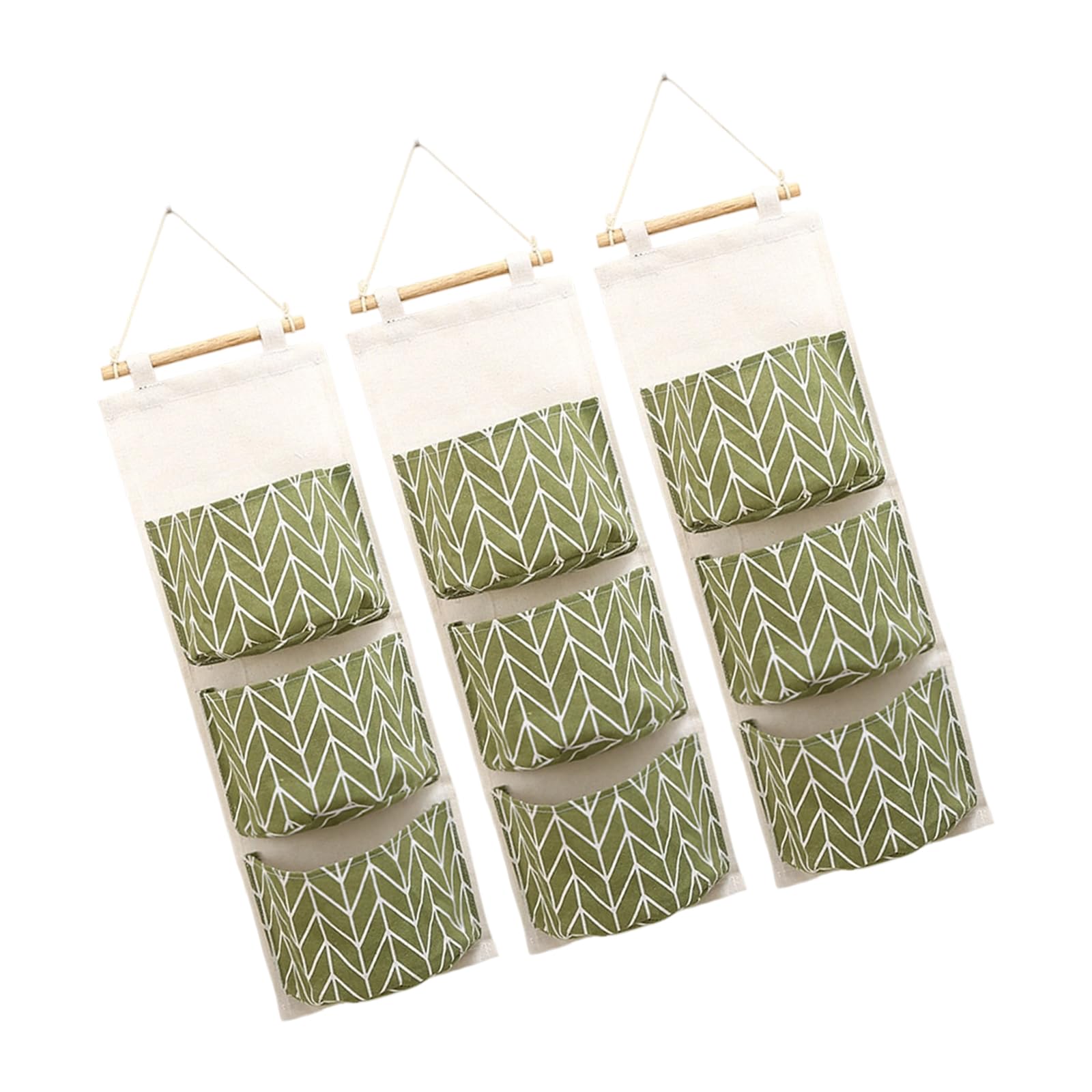 Kangnice Launderable Triplicate Compartment Wall Storage for Bedroom Kitchen Bathroom Space Efficient Cotton Plan Cotton Hanging Planner