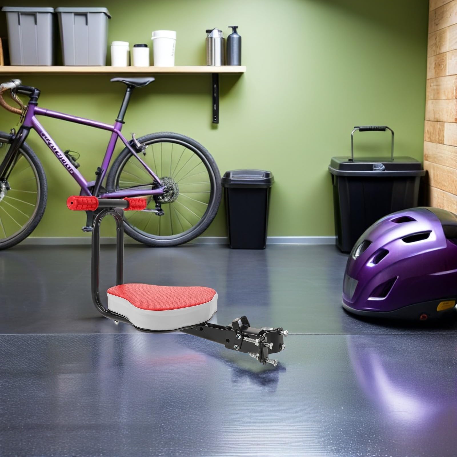Seggio Anteriore per Bici per Bambini per Bici Adulti 55lbs | Montaggio Manubrio, Metallo e Cuoio, Adatto 2-7 Anni, Supporto Fino a 55lbs