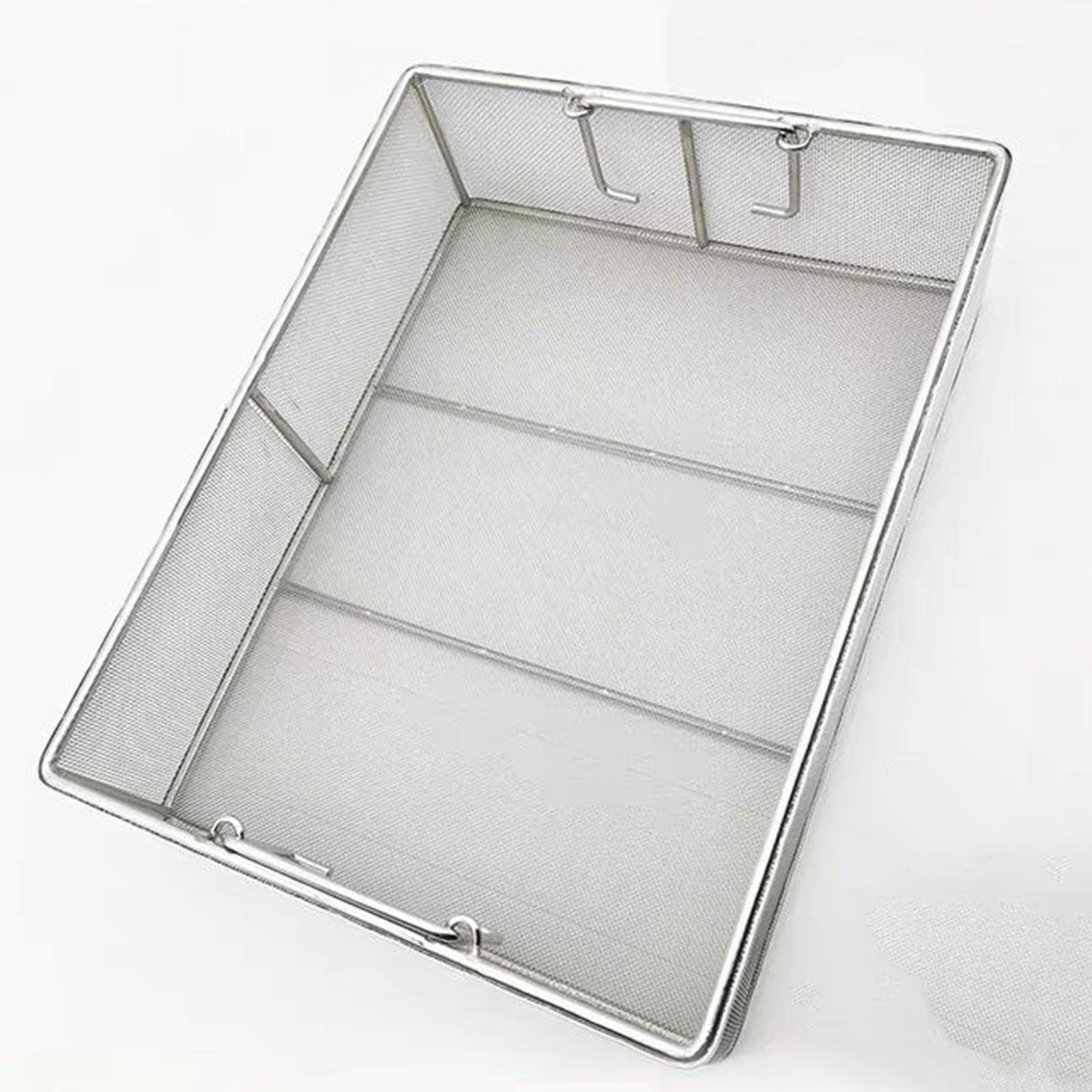 Qianly Cleaner Basket Portatile Vassoio Lavaggio Acciaio Inox Anticorrosione Adatto per Studio Odontoiatrico Organizzazione Medica