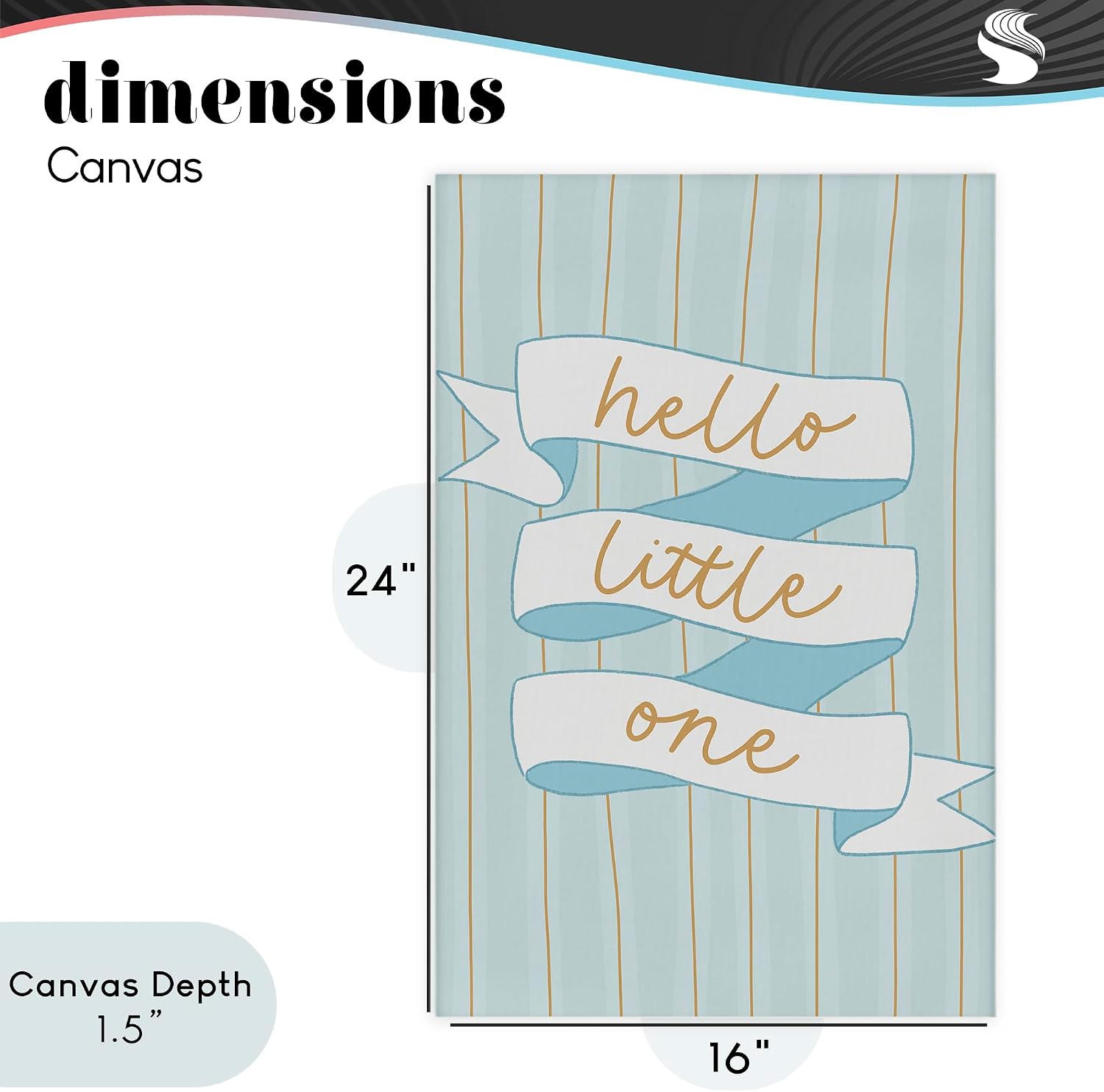 Blue Hello Little One Nursery, 16 x 24 Inch Canvas Wall Art | Stupell Industries · By Amanda Houston · Ready to hang · Perfect for nursery · kids room · or playroom · Made in USA