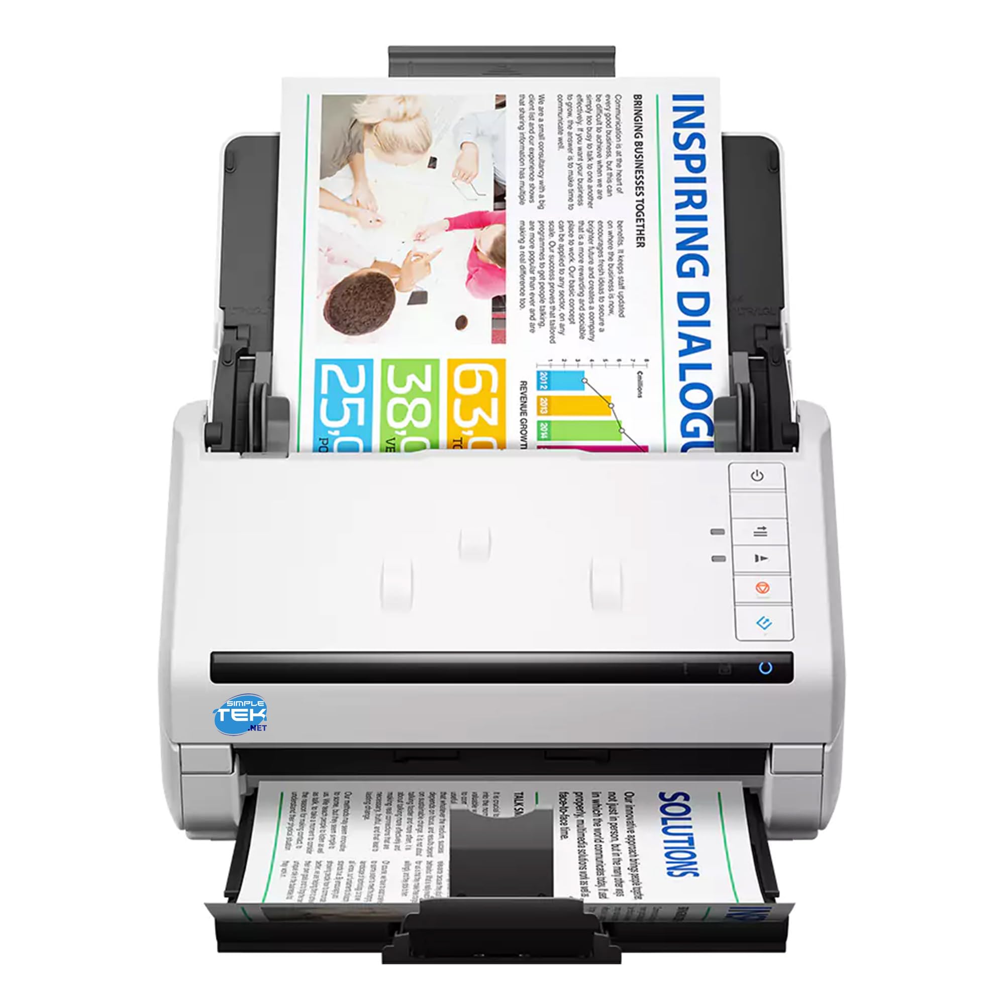 SIMPLETEK - Escáner profesional dúplex para documentos en color, USB 3.0, ADF 50 hojas, escaneo a doble cara de hasta 35 ppm (reacondicionado)