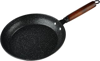Non-stick frying pan, granite-coated skillet, lightweight egg pan, chef's frying pan,Fried eggs don't stick to the pan， wooden handle (10 inches)