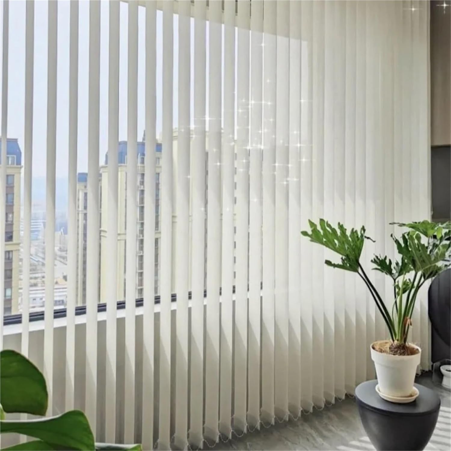 PVC Vertical Blinds Replacement Slats 5 Pcs Stainless Steel Intelligent Blind Replacement Slats Black Window Blinds Vertical PVC
