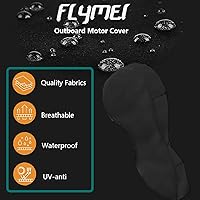 Vista 3 de FLYMEI Cubierta de motor fuera de borda para motor de 0 a 5 HP, cubierta de motor de barco completa, impermeable, 600D, tela Oxford resistente