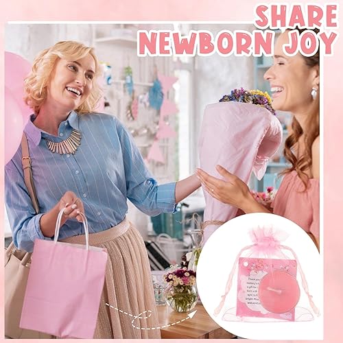 Miniatura 6 de Sosation 50 juegos de velas de baby shower para invitados, 50 velas de té, 50 etiquetas de agradecimiento y 50 bolsas de regalo de devolución