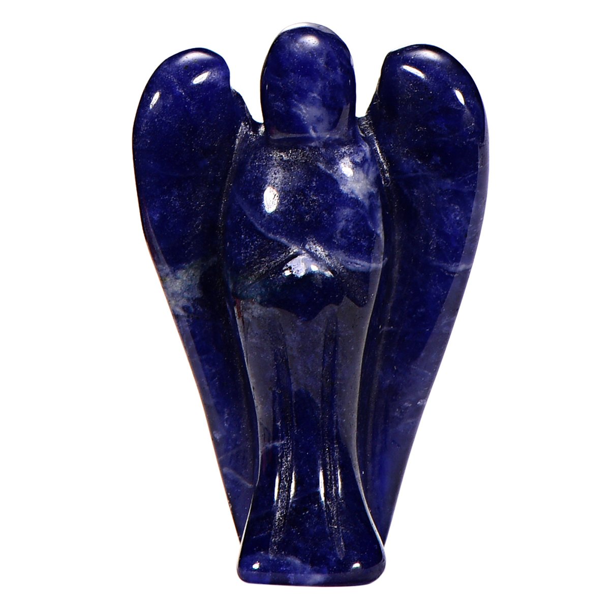 Morella African Sodalite Gemstones Lucky Angel Guardian Angel to Take Anywhere 3.5 cm in a Velvet Bag