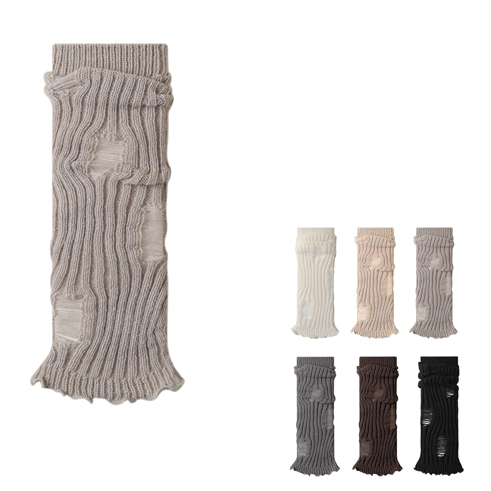 Chaussettes de bottes preppy en maille marron pour look hivernal