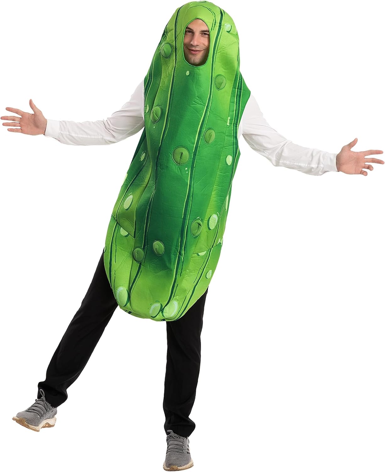 Spooktacular Creations Halloween Pickle Adult Unisex Food Costume, Funny Men's Cosplay Jumpsuit - Image 3
